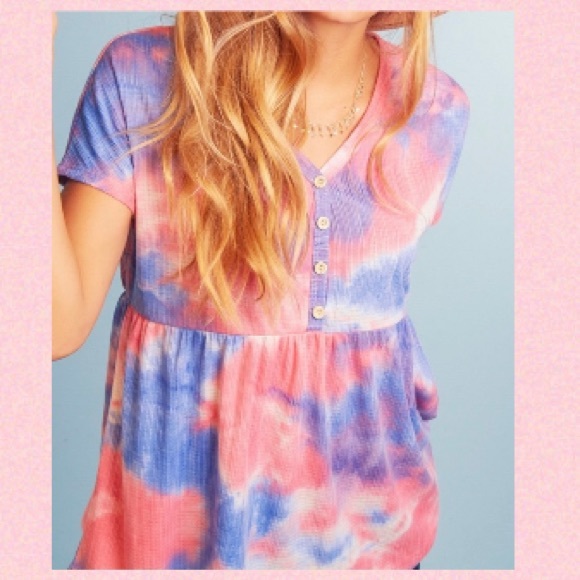 Tie-Dye Babydoll Top - Picture 4 of 7